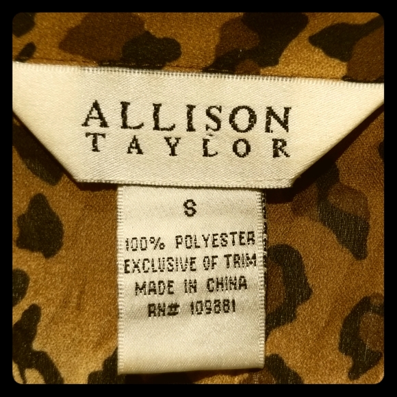Allison Taylor Animal Print Blouse Size S (M6969) - Picture 2 of 6